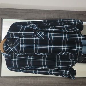 Rails size xs teal/black plaid chest pocket  long sleeve